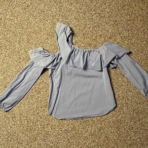 Blue and white blouse